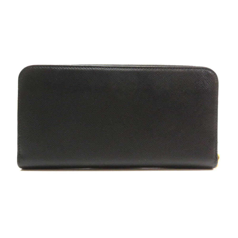 Prada plate Wallet long leather Black